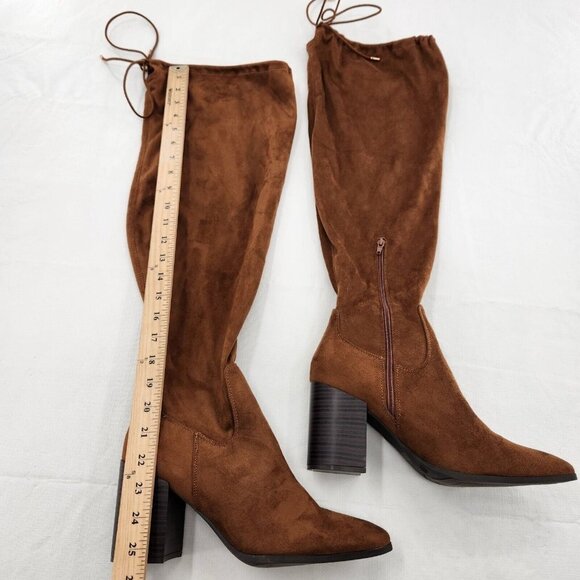 Journee Collection Womens Paras Extra Wide Calf Stacked Heel Knee Boots Size 11 - Picture 4 of 8